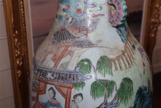 A large 19th century Chinese famille rose vase H.64cm